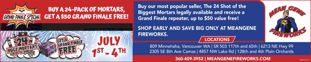 24 Pack Mortars - Get a $50 Grand Finale Free - Mean Gene Fireworks Vancouver WA